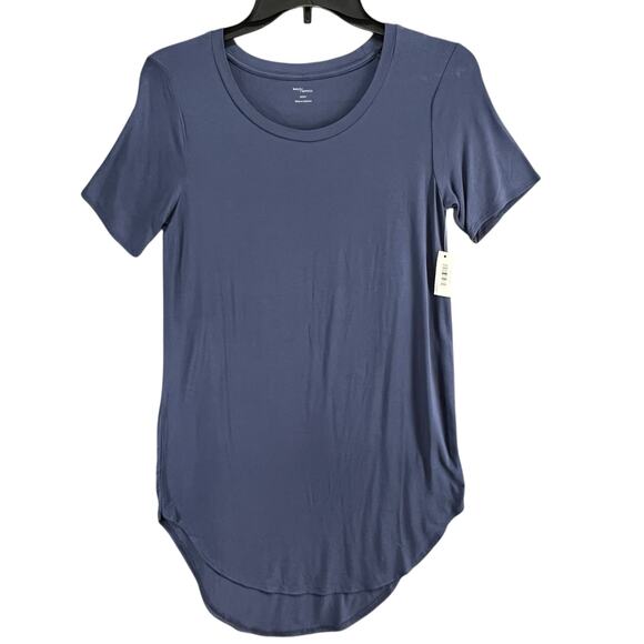Daily Ritual Tunic T Shirt Womens S Blue Jersey Short Sleeve Casual Tee Coastal - Picture 5 of 16